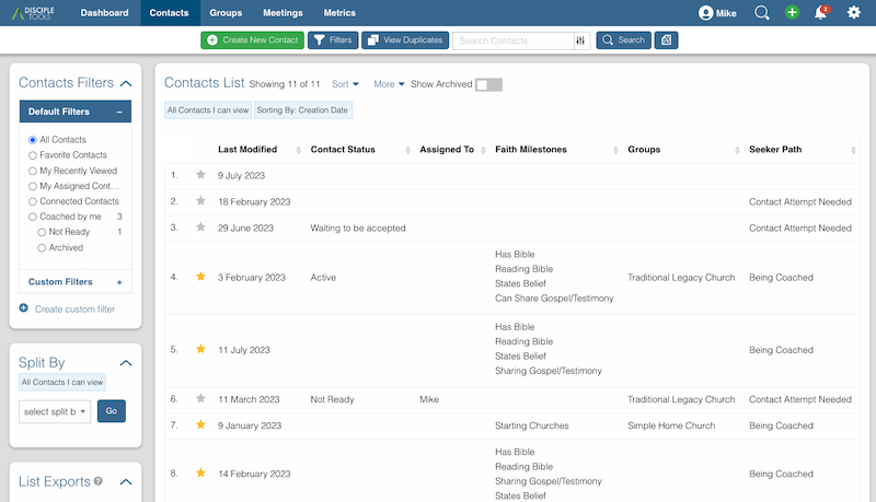 Disciple Tools screen